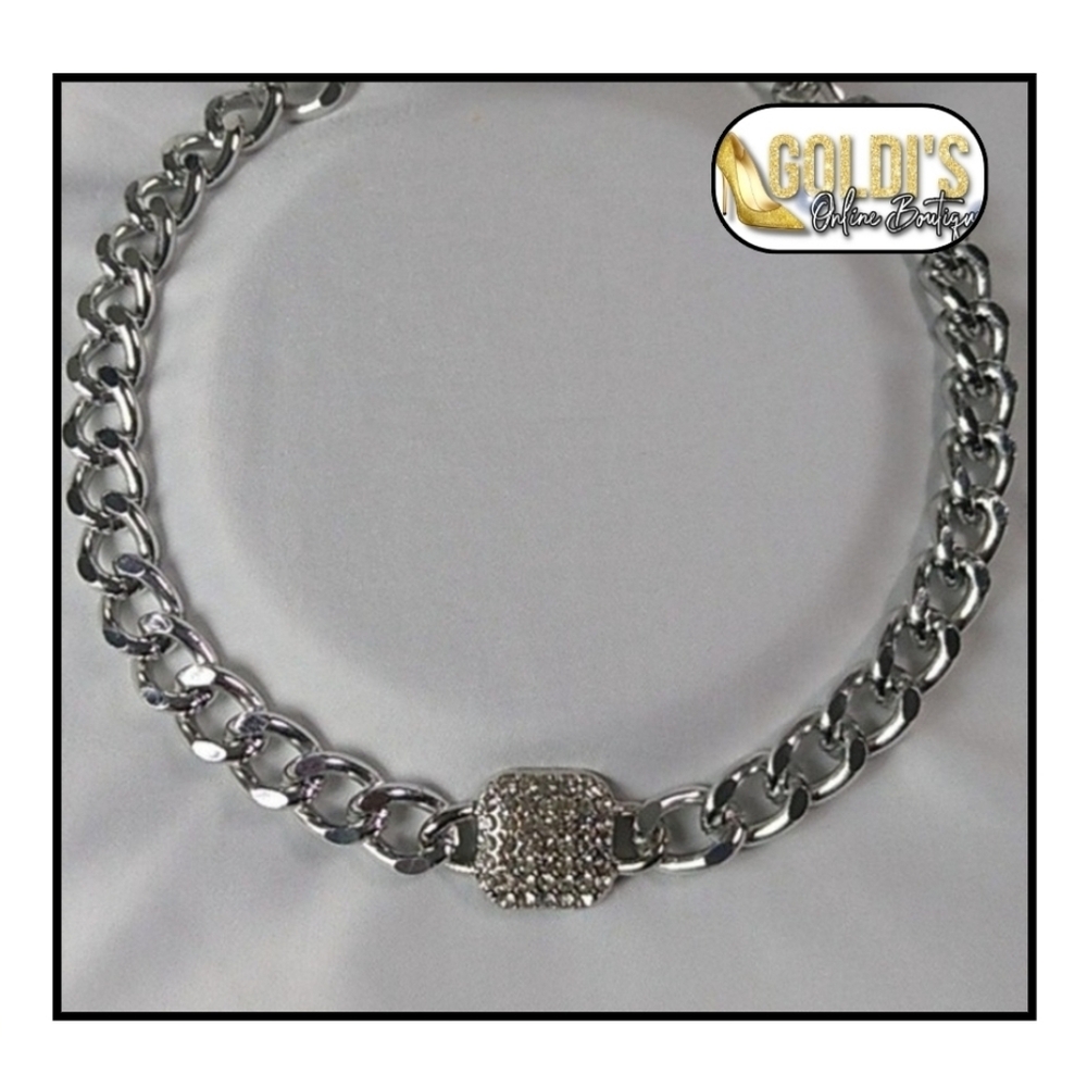 💗Square Rhinestone Pendent Choker!